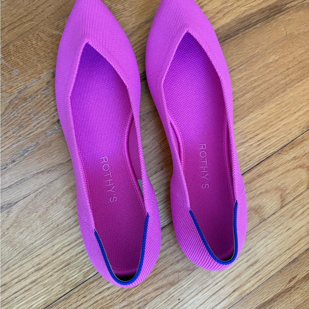 Rothy's Vibrant Pink Flats (discontinued color)